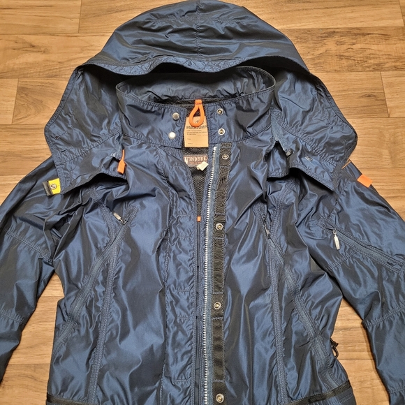Retail $640.00 P.J.S. Parajumpers Women's Blue Hooded Parka Jacket Size M - Picture 4 of 12